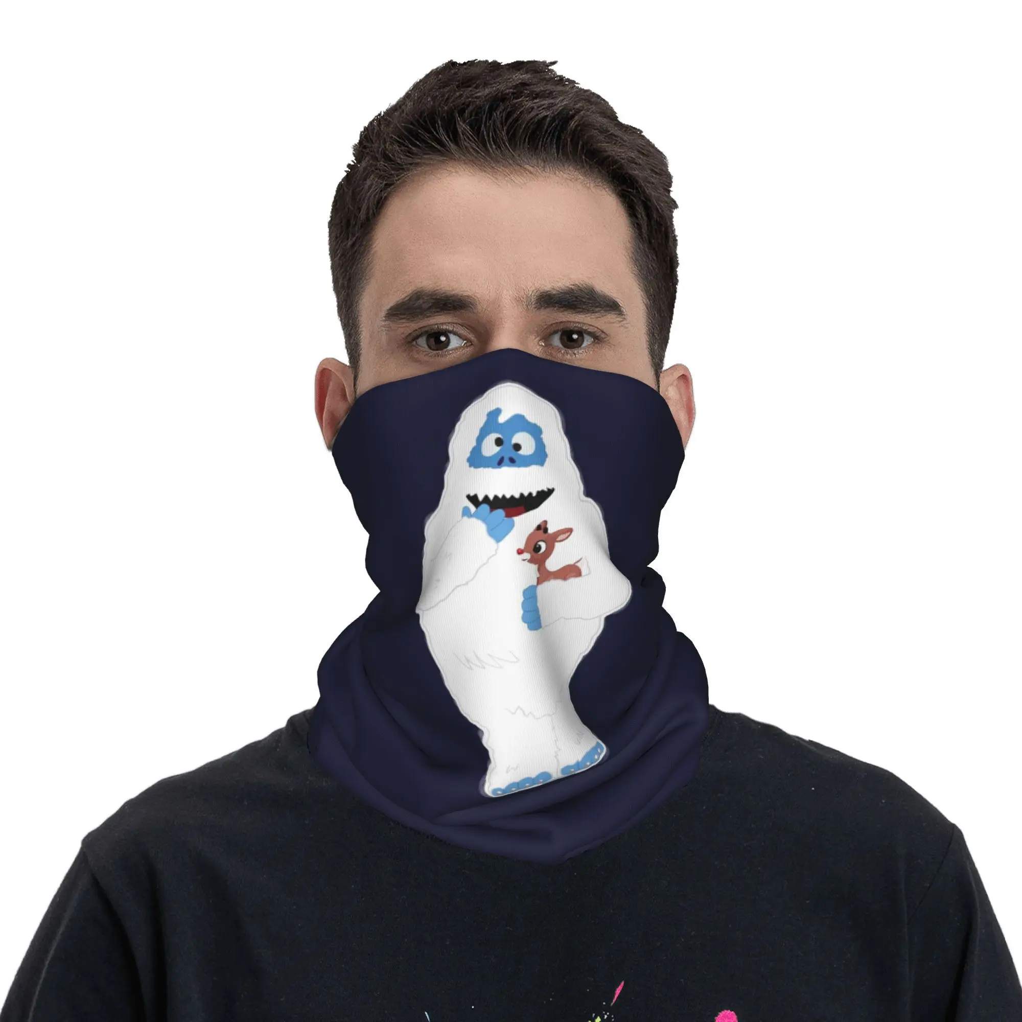 عيد الميلاد رجل الثلج البغيض مع رودولف باندانا الرقبة الجراب مطبوعة التفاف وشاح متعدد الاستخدام ركوب الدراجات وشاح الجري