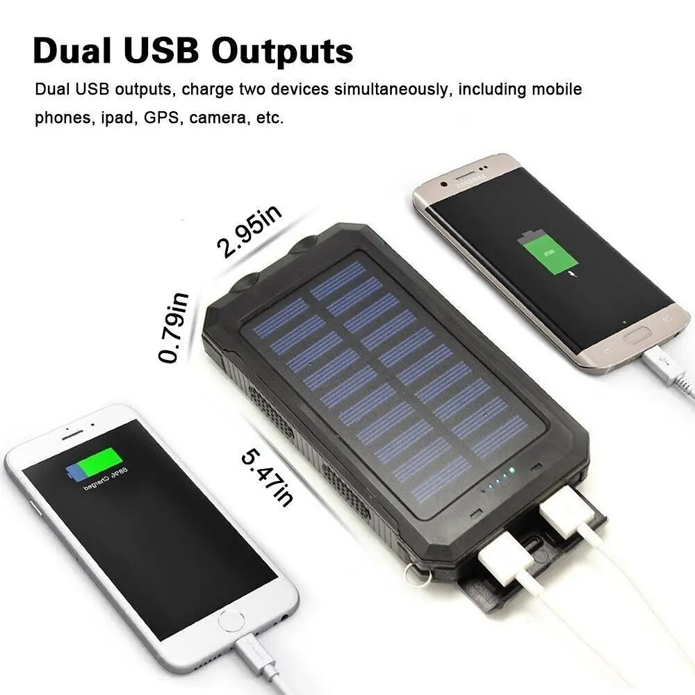 20000mAh Solar Power Bank with Flashlight for Outdoors
