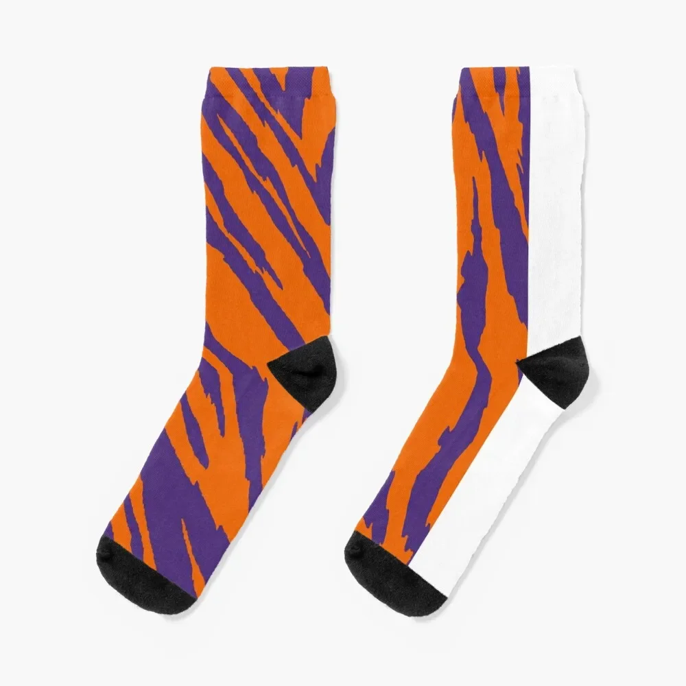 Purple and Orange Tailgate Swag - Claw Marks Socks hip hop halloween gifts crazy Socks Girl Men's