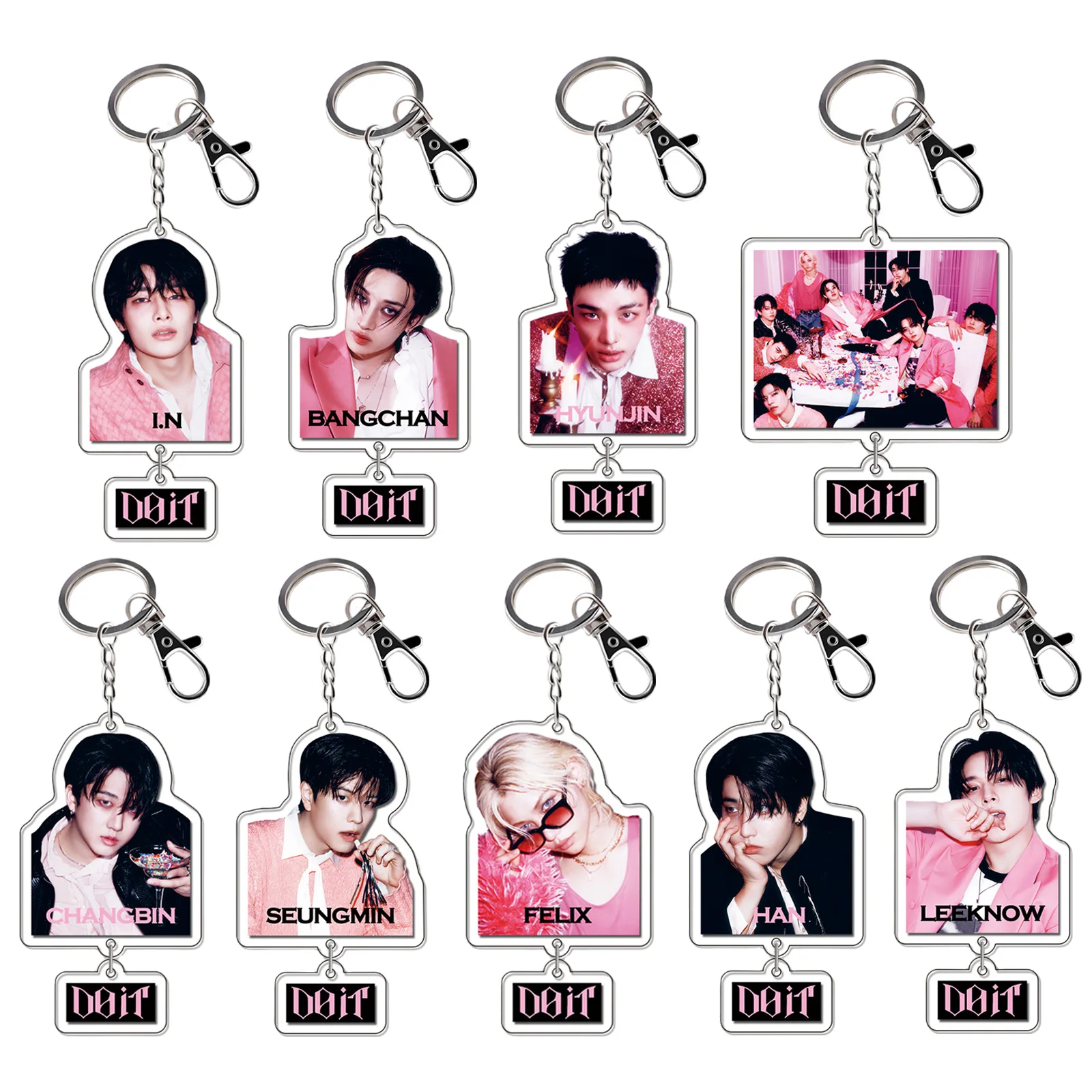 STRAYKIDS ألبوم جديد DO IT SKZOO الطرفية الاكريليك قلادة المفاتيح فيليكس فانغ يمكن HYUNJ الهدايا الطرفية