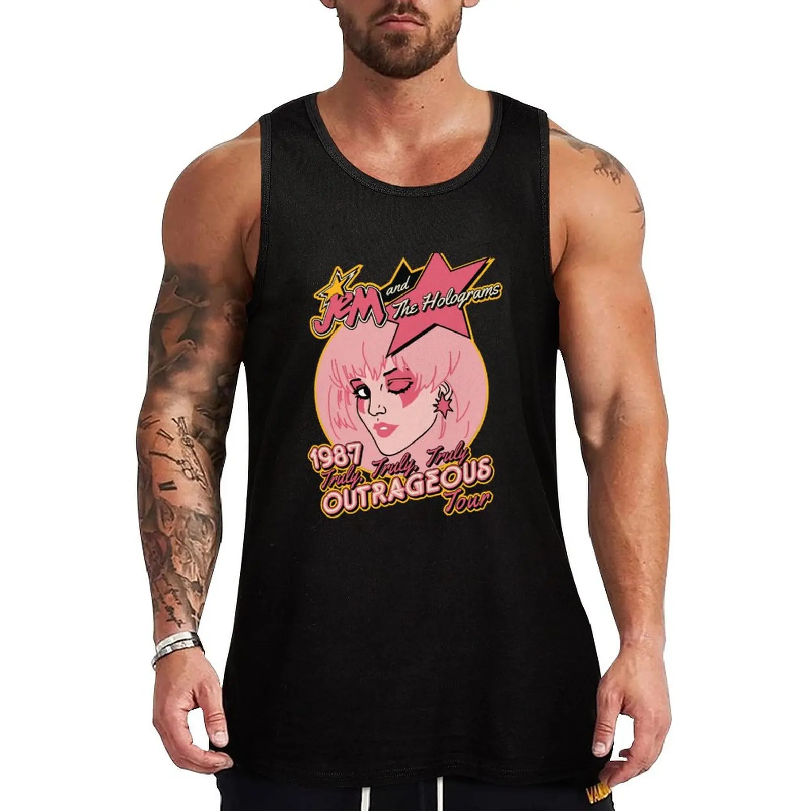 

Jem and The Holograms Tour Tank Top bodybuilding t shirt Men's sleeveless