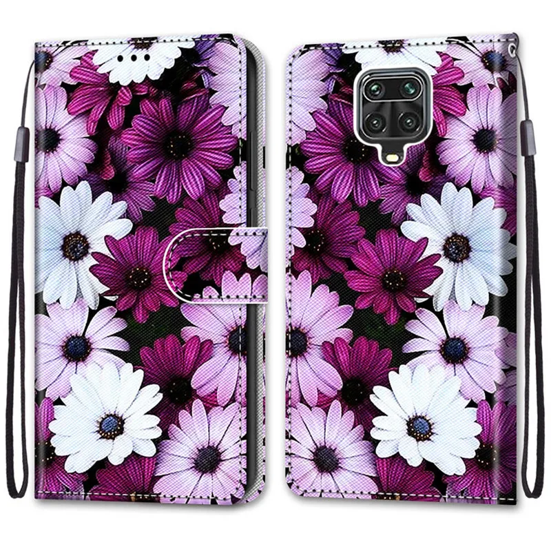 Funda con tapa con patrón de flores para Xiaomi 9 S Redmi Note9 S Note 9 S 9 Pro Max Note9S Funda de cuero para teléfono con soporte