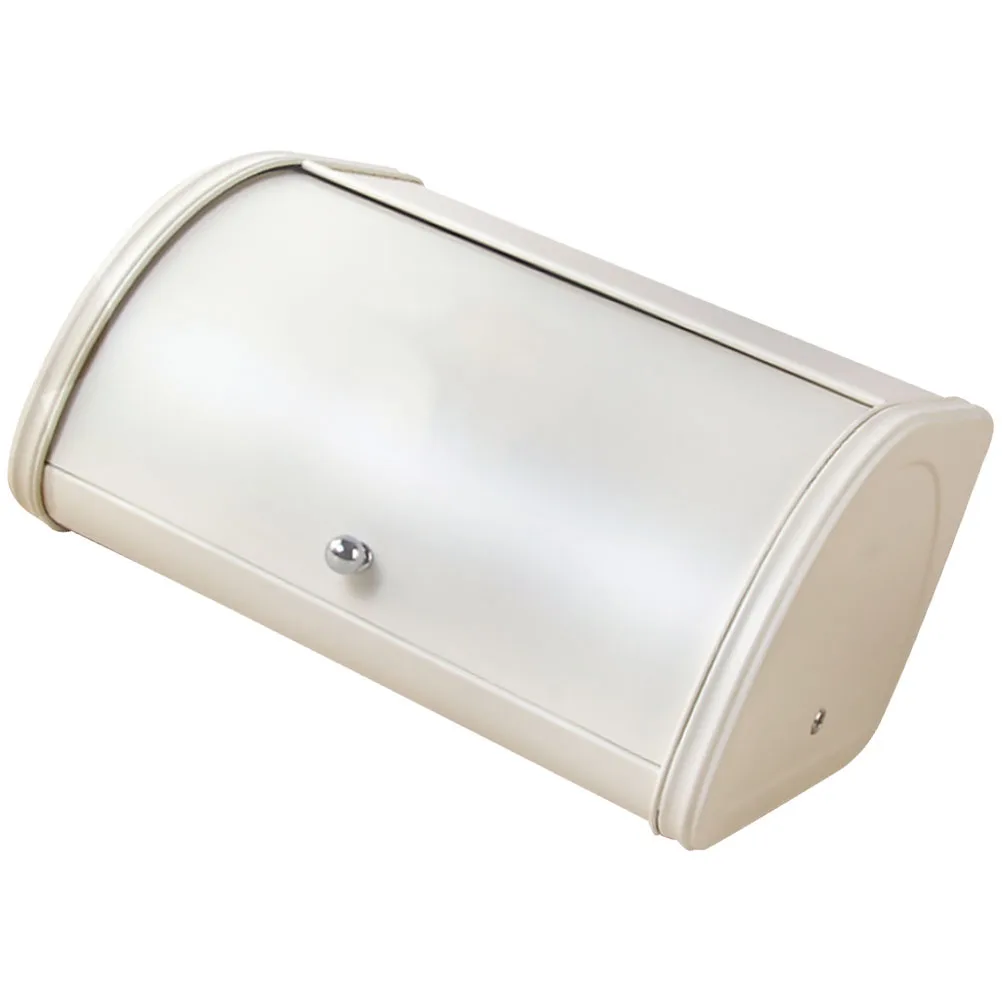 Roll Top Bread Box Metal Storage Bin with Cover for Kitchen Countertop Bread Storage Organizer Farmhouse Style Container