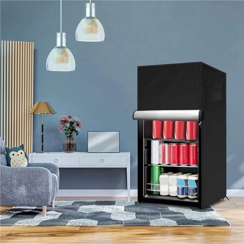 ABRT-2X Outdoor Refrigerator Cover, Waterproof Upright Mini Upright Freezers Cover, Beverage Beer Refrigerator Cover