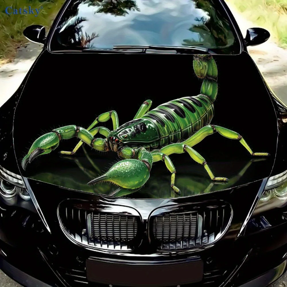 

Наклейки на капот автомобиля Jungle Venomous Scorpion Pattern, водонепроницаемые самоклеящиеся, устойчивые к царапинам, легко приклеиваемые, прочный автомобильный ПВХ