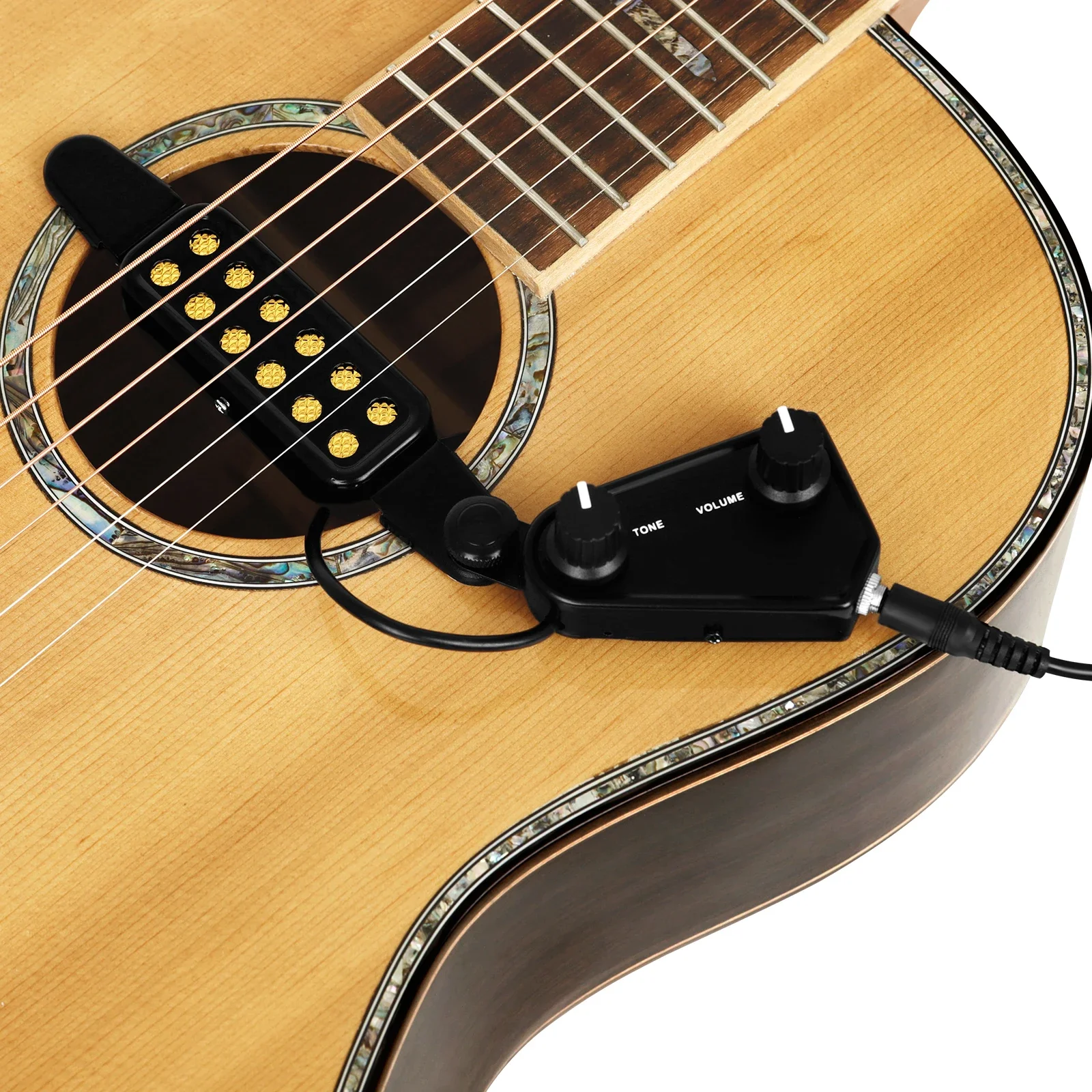 Guitar Pickup Acoustic Guitar Sound Hole Pickup Magnetic Transducer with Audio Cable Guitar Instrument Parts & Accessories