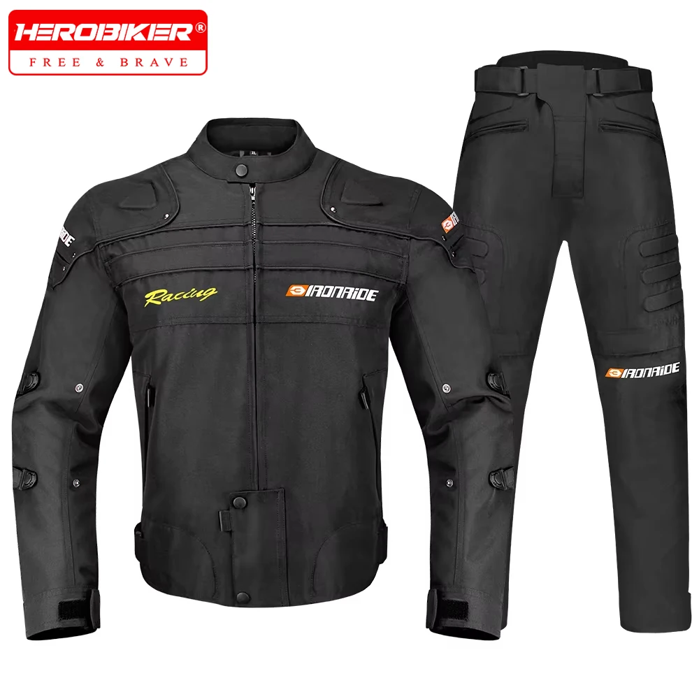 Men Motorcycle Windproof Jacket Moto Protector Jacket Pants Wear-resistant Motocross Jacket With Removeable Linner For 4 Season