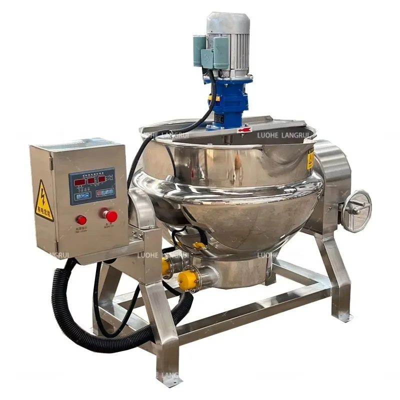 

2026Hot 50L-1000L Fruit Jam Chili Sauces Jacketed Multi Cooker Stainless Steel Electric Kettle with Agitator with Mixer