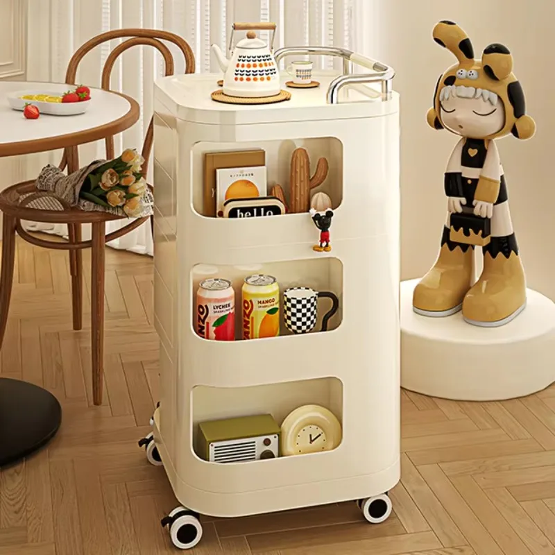 Modern Luxury Stylish Plastic Trolley Cart for Salon Mobile Storage Cabinet with Drawers Rolling Organizer