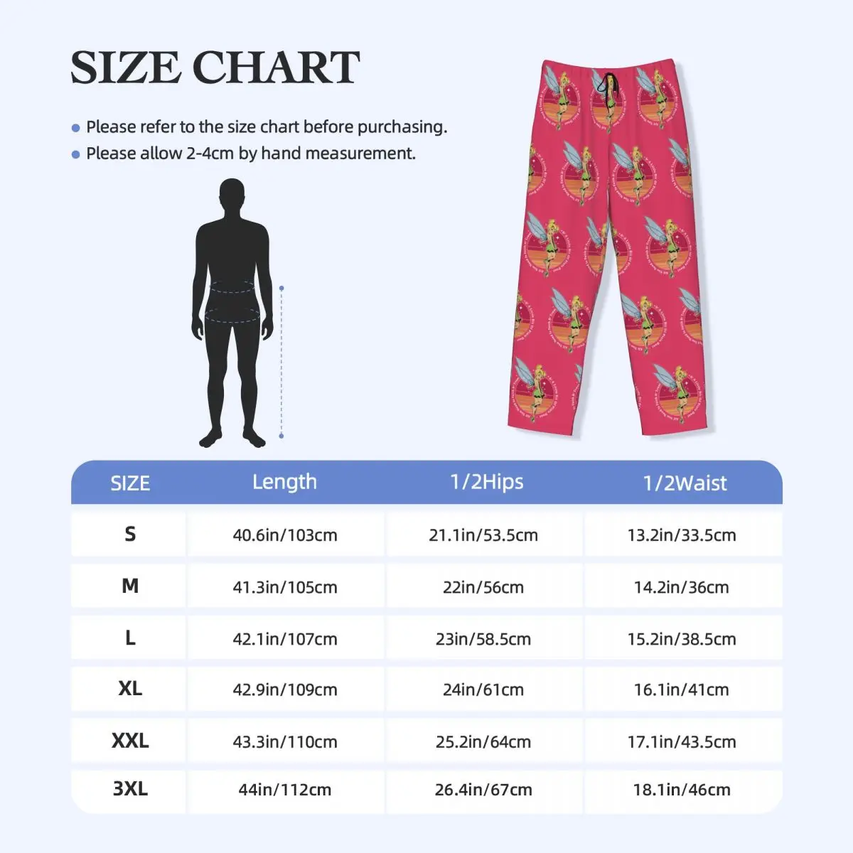 Custom Print Men Tinker Bell Pajama Pants Fairy Sleepwear Sleep Lounge Bottoms with Pockets