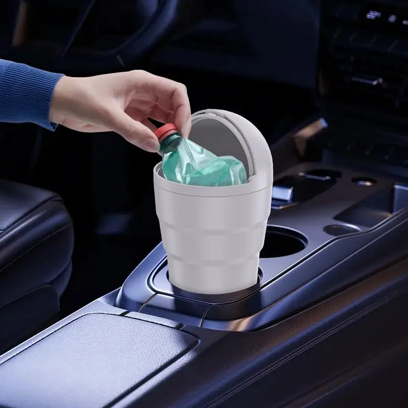 Car Garbage Bin Automotive Trash Cup Car Waste Bin Flip-Top Design Gadgets Interior Car Accessories for Car Sedan SUV Truck