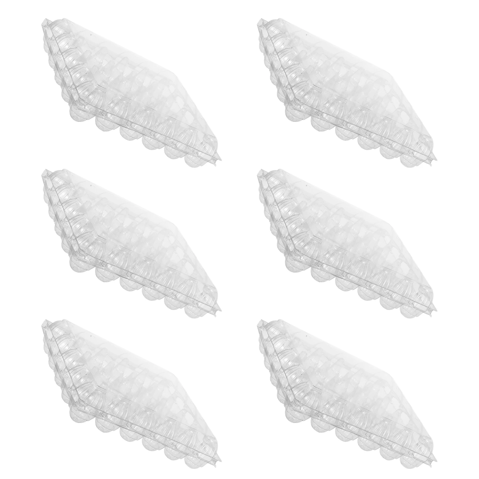 

6 Pcs Egg Tray Empty Carton Clear Container Holder Transparent Blank Cartons for Packaging