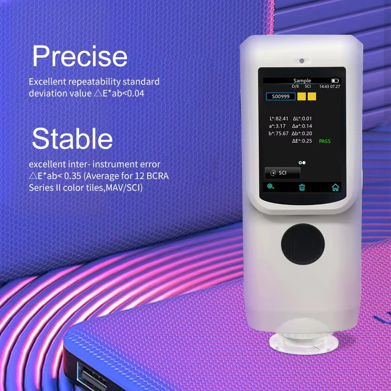CR8 Digital Spectrophotometer Portable Colorimeter for Fabric Paint Metal Surface Color Analysis Lab Testing Equipment
