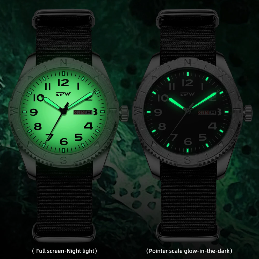 Men's 40mm Field Watch, Easy Reading Fabric Strap