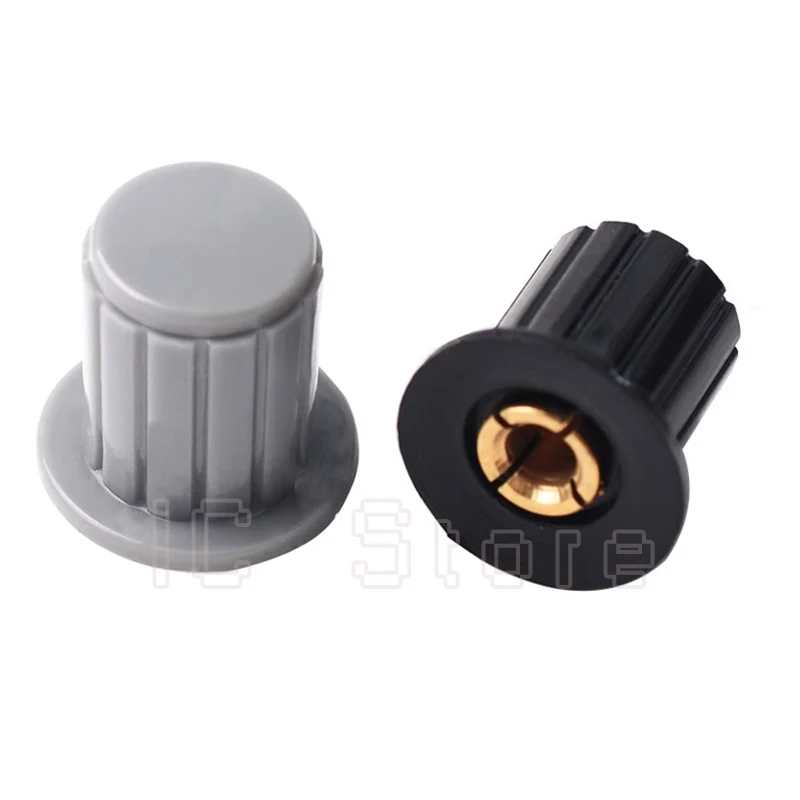 50PCS Potentiometer Knob Hat Top Button Cap Cover WXD3-13-2W WH5-1A WX14-12 Gray Black Copper Core