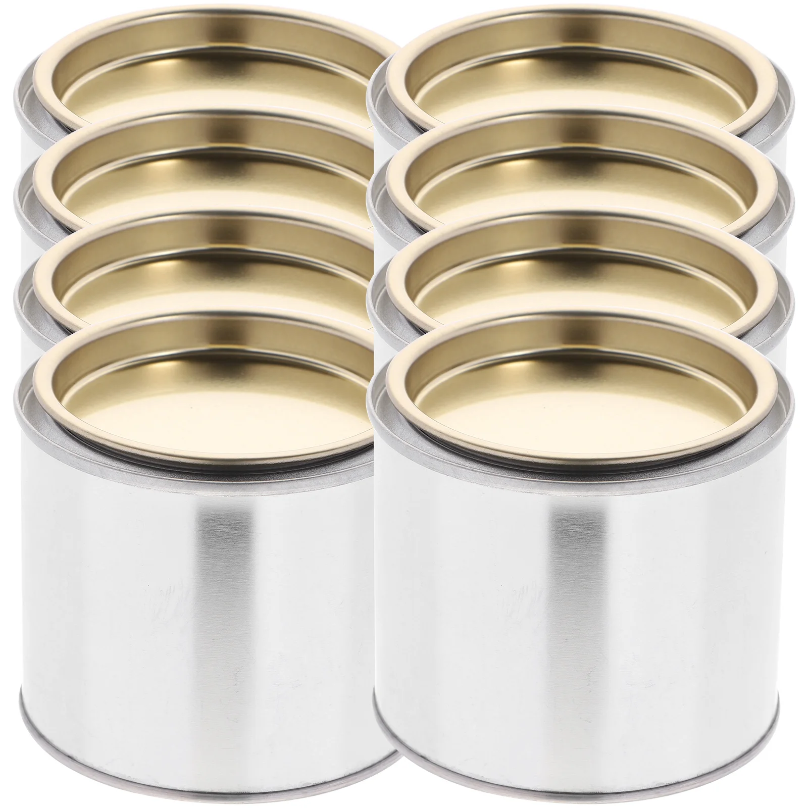 8pcs Paint Mixing Can Iron Round 0.3L Silver Oil Ink Storage Container For Home Factory Durable Paint Storage Tin Craft Art