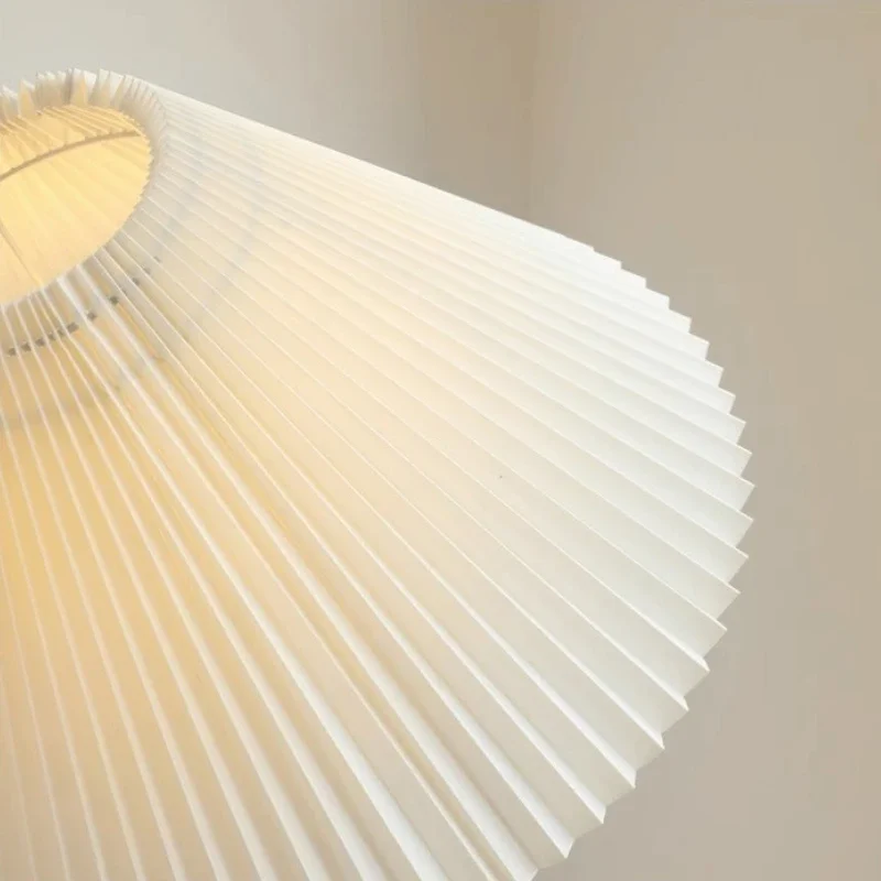 French-style Floor Lamp For Living Room Nordic CreamStyle Bedroom Study Atmosphere Decorative Lamp High-end Curved Pleated Cover