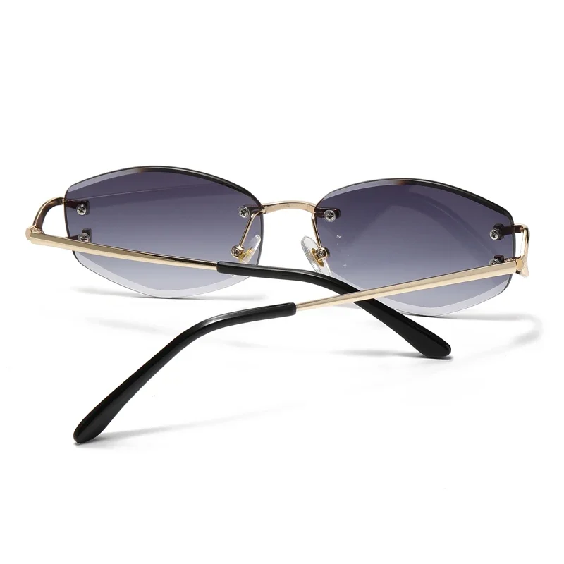 Lunettes de soleil sans cadre pour hommes et femmes, multicolores, haut de gamme, en métal, Style neutre, de rue, Uv400