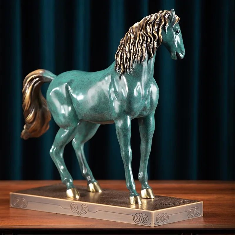 Zhu Bingren Copper‑Qian‑Long‑Eight‑Horses Brass‑Statue Home‑Ornament Decor For Lobby Living‑Room Business Collectible Gift