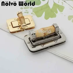 2-10 pieces 2 colors 43X25mm 61X33mm luggage Bag Locks Buckles Twist locks bamboo Turn Lock