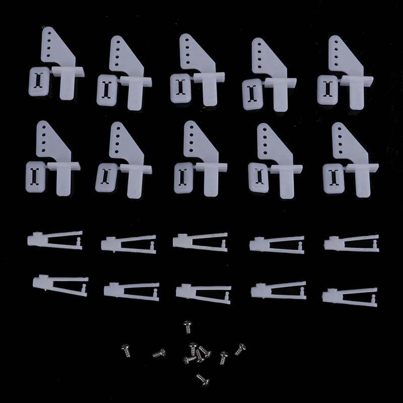 

10 Sets Medium Lock On Nylon Control Horn And Clevis 21mm Set Rudder Servo Ailerons Elevators For RC Fixed Wing Airplane Toys