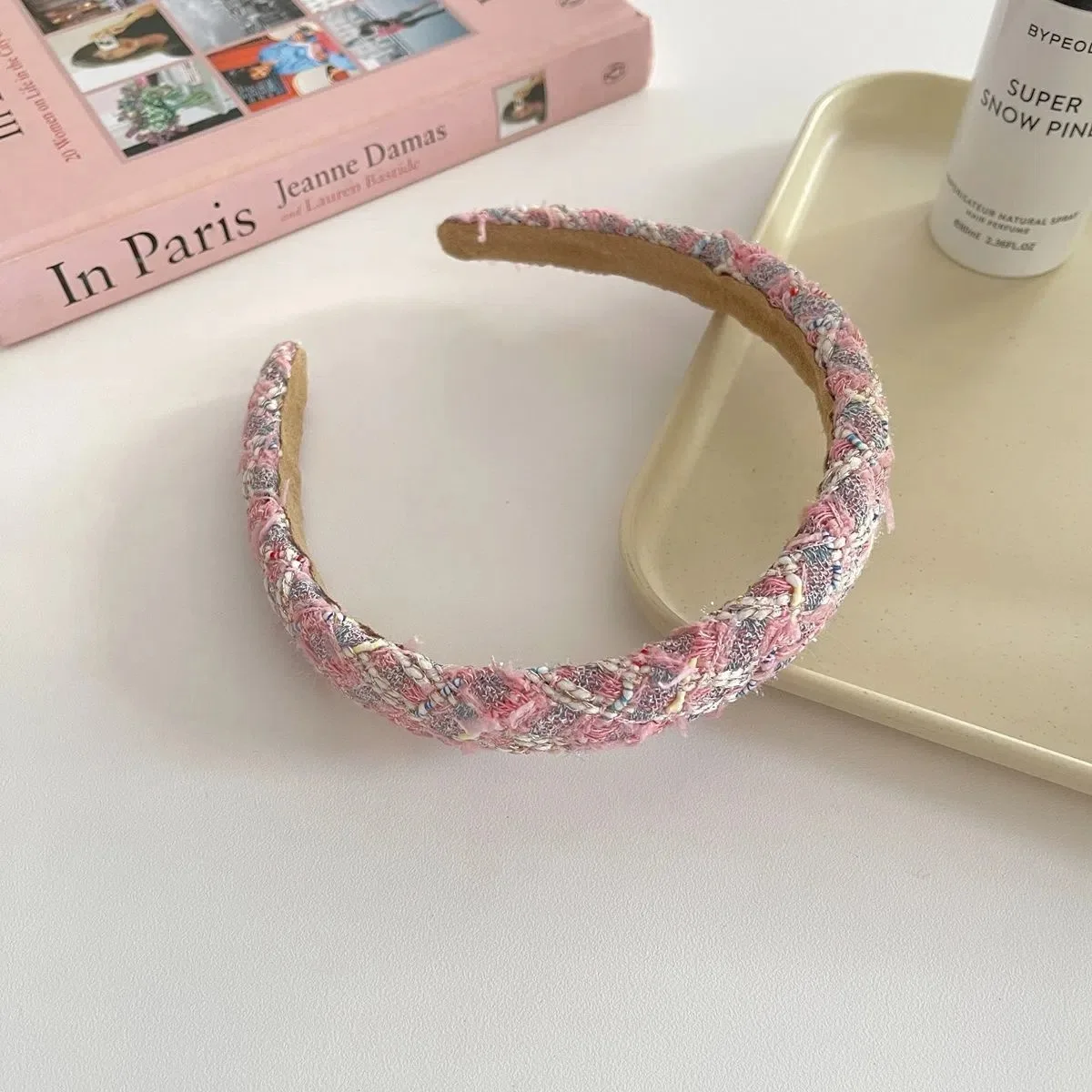 Woolen Woven Headband for Girls Pink Headband Fashion Elegant Color Hair Clip New Early Autumn Hair Accessories for Women