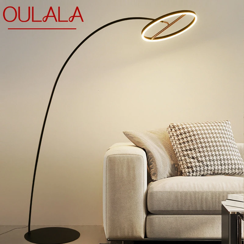 

OULALA Nordic Fishing Floor Lamp ModernFamily Living Room Beside The Sofa Creative LED Minimalism Standing Light