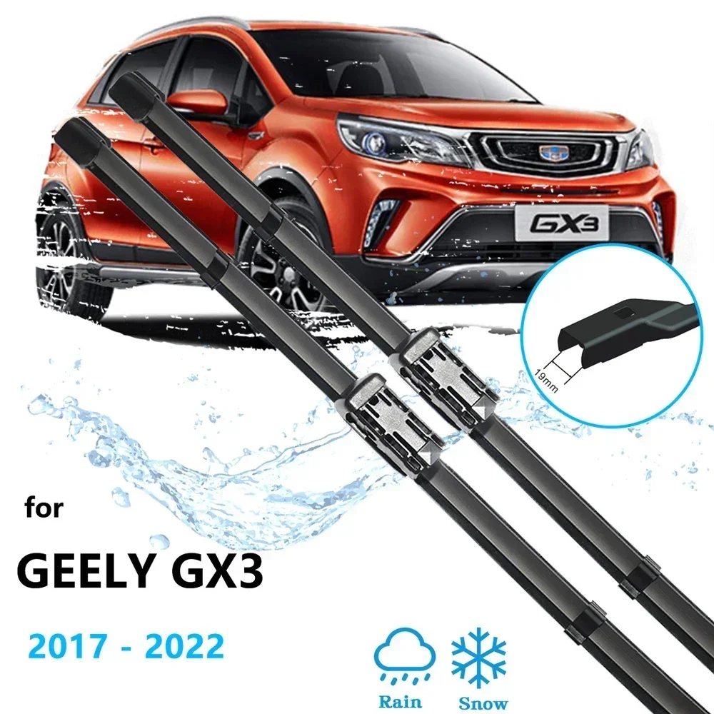 For Geely GX3 Yuanjing Maple Geometry X3 V3 30X EV Pro EX3 Kungfu Cow 2017~2022 Wiper Blades Rubber Cleaning Car Accessories