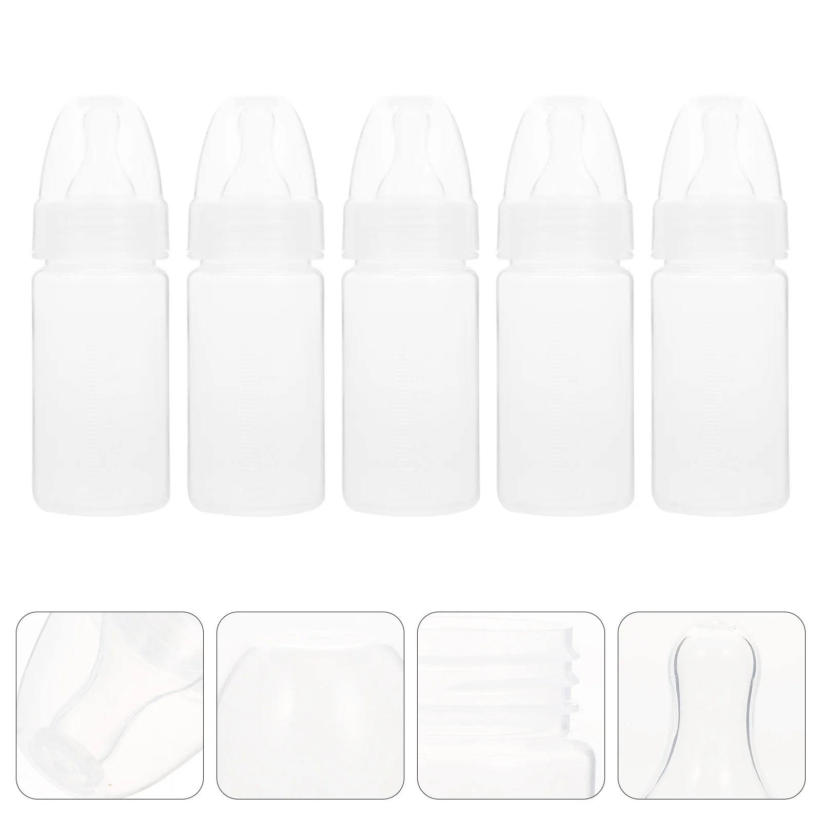 

5 Pcs Disposable Feeding Bottle Once-off Milk Bottles Newborn Soother Teat Powder Plastic Polypropylene