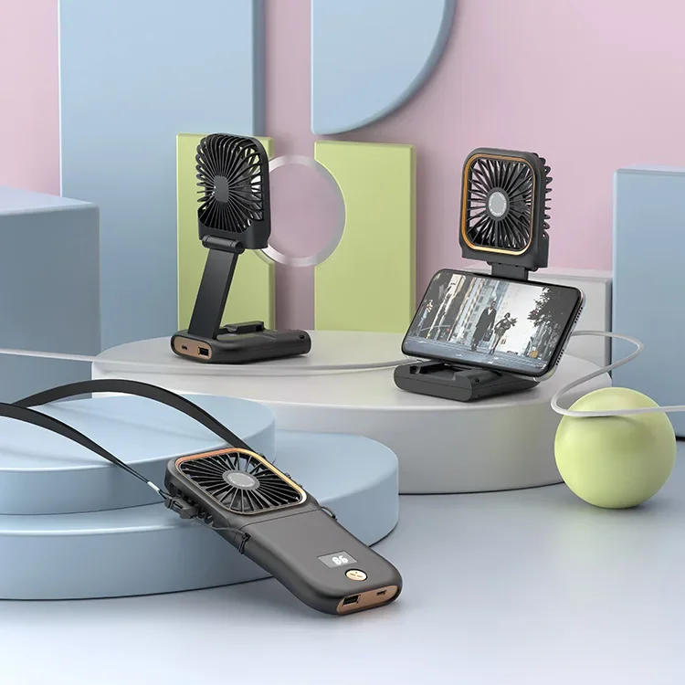 

Portable Handheld Fans USB Charging Fold Desktop Mini Fan Fisherman Student Summer Outdoor Fishing Climbing Fans Phone Holder