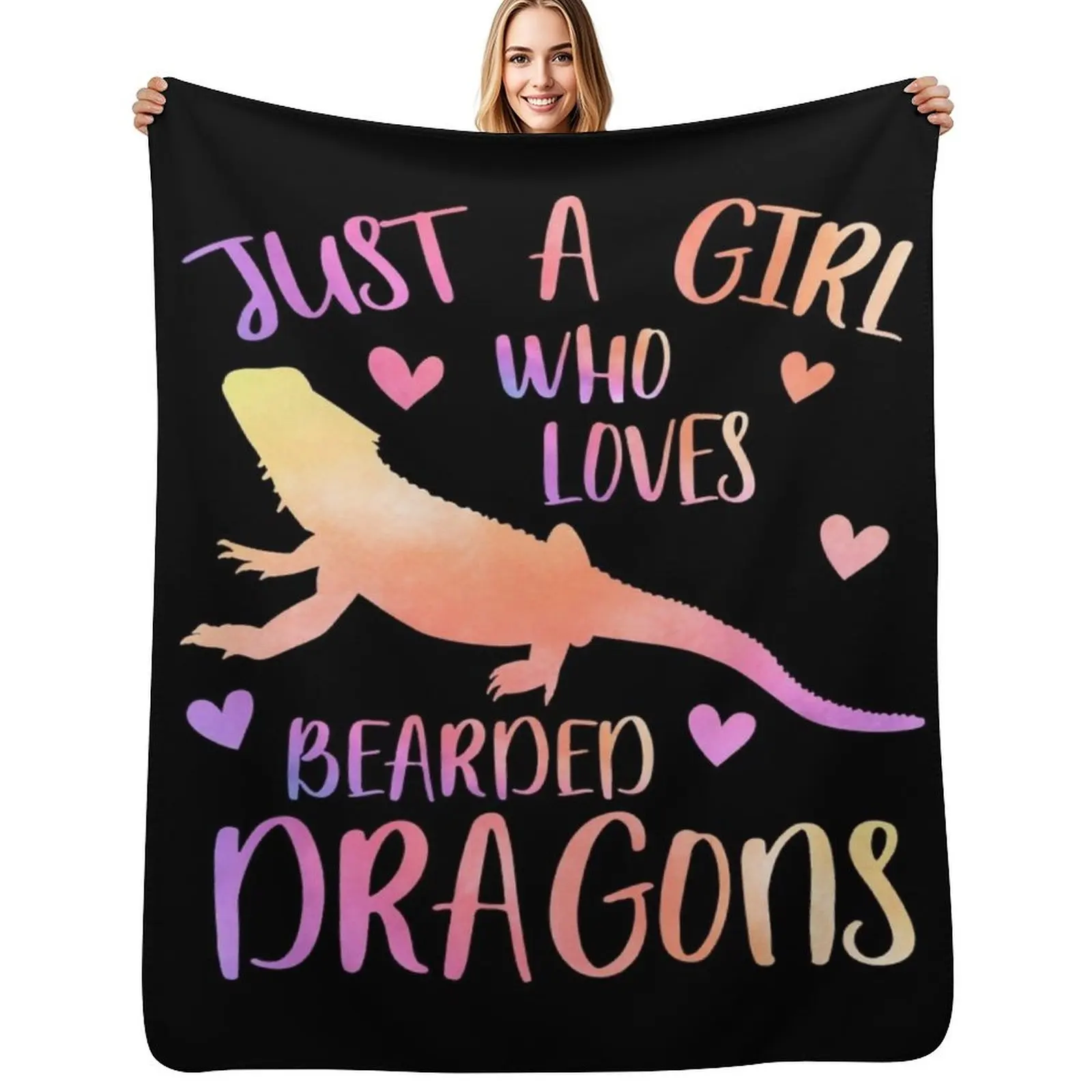 

Just a Girl who loves Bearded Dragons Throw Blanket anime Soft Plaid halloween Summer Beddings Blankets