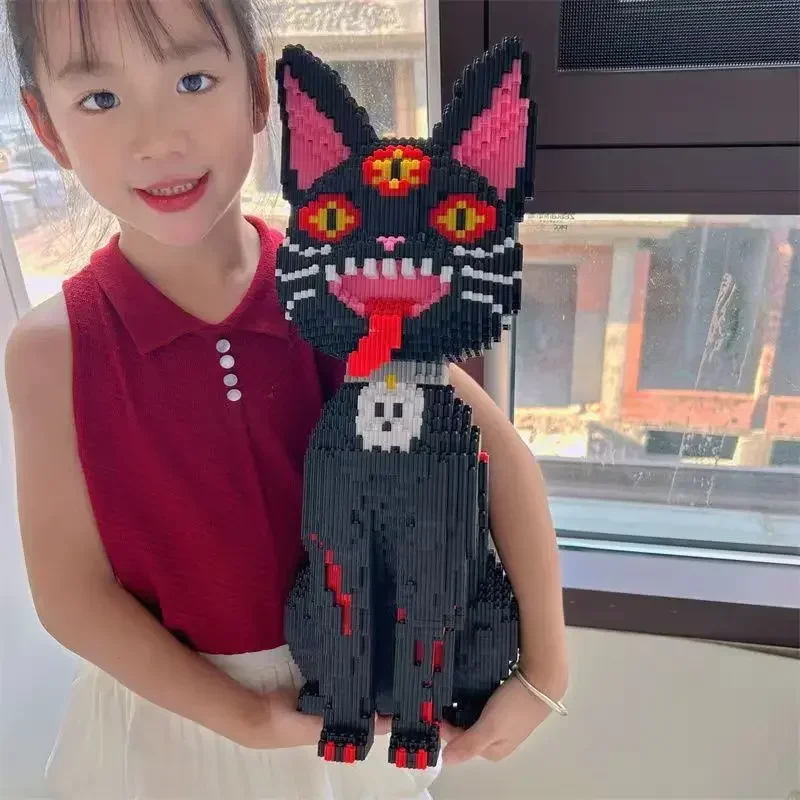 

Black Cat Building Blocks Animal Series Little Cat 3D DIY Puzzle Children's Puzzle Toy Creative Gift