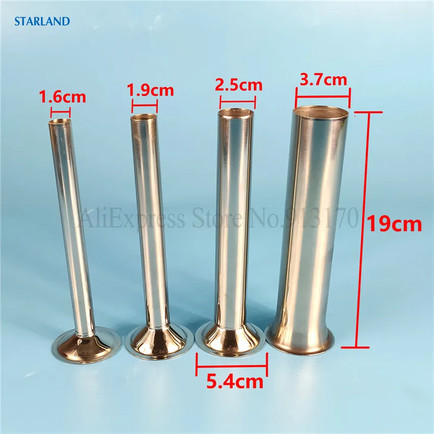 One Set 4 Pieces Sausage Filling Pipes Sausage Filler Stainless Steel Nozzles Funnels Length 190mm