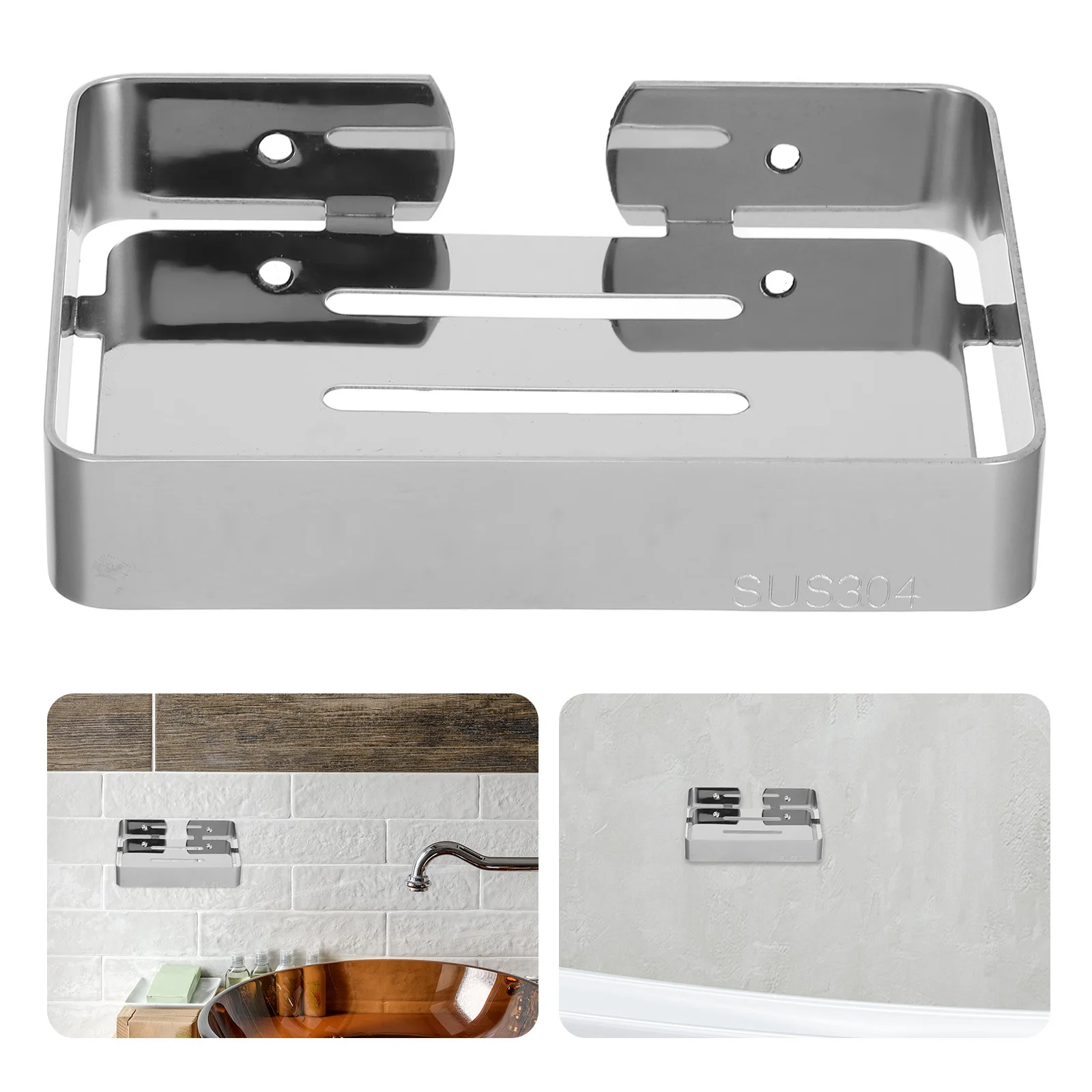 

Wall Mounted Stainless Steel Soap Dish Wear Resistant Soap Holder for Bathroom Shower Easy Installation with Drainage Holes