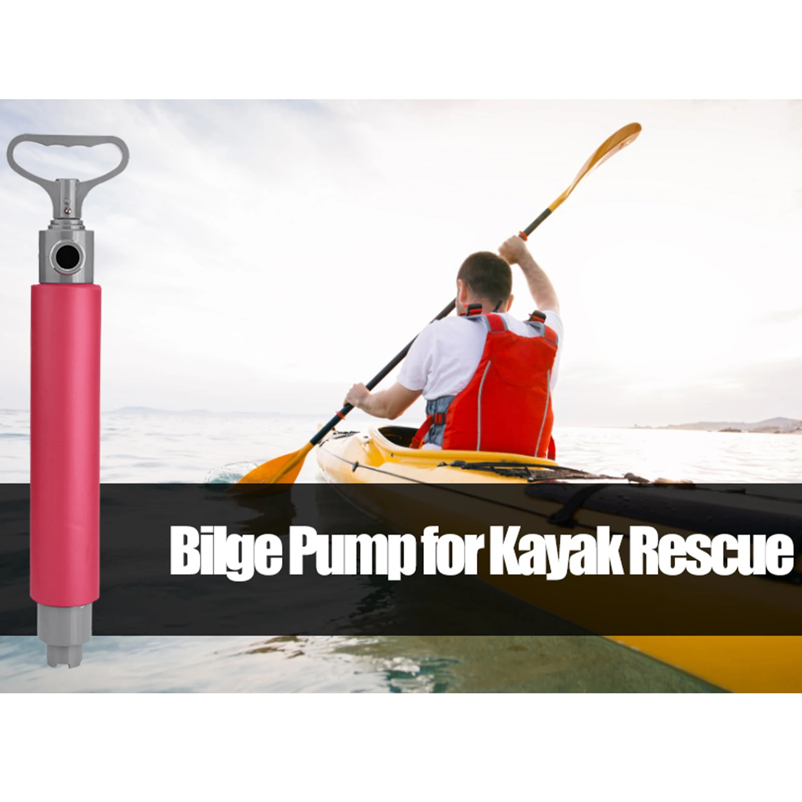 Floating Hand Pump 400ml Kayak Pump Red 46cm Kayak Hand Pump Floating Hand Bilge Pump for Kayak
