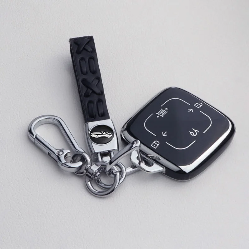

Car Key Case for Zeekr 001 009 X Remote Protection Cover Bag Shell Keychain Housing Ring Holder Fob Interior Accessories
