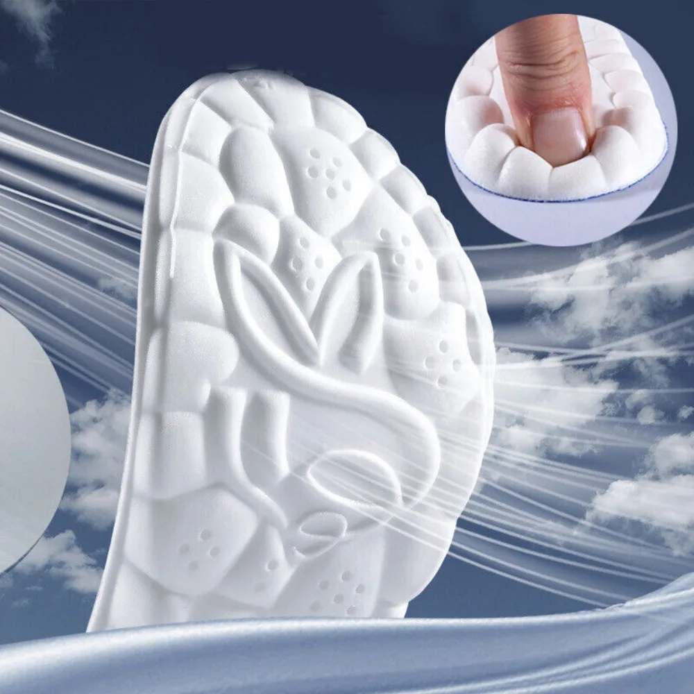 Shock Absorption PU 4D Insole Breathable Work Foot Support Technology Insoles Orthopedic Care Insoles Running