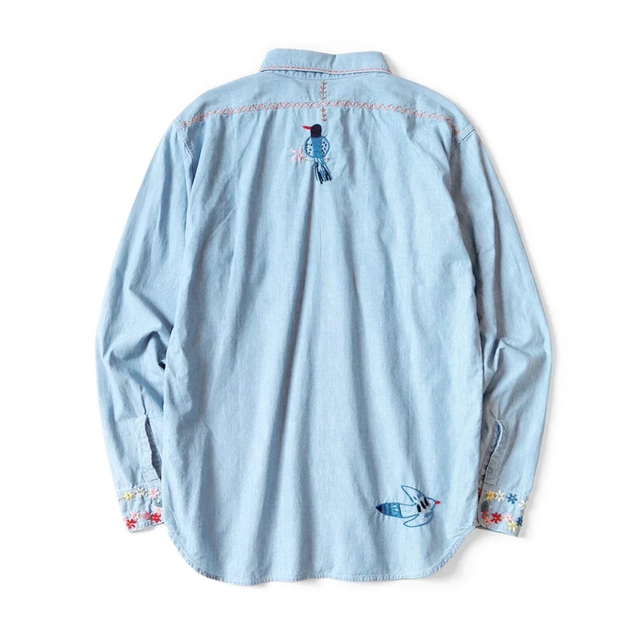 24AW KAPITAL Hirata and Hiroshi Japanese Casual Two-color Embroidered Lapel Long Sleeved Men Shirt Jacket