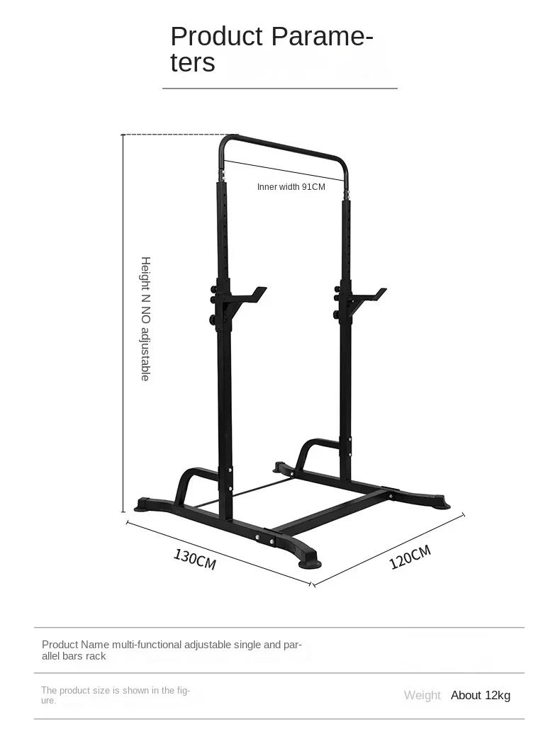 Multi Functional Fitness Equipment Pull-up Horizontal Bar Training Equipment Adjustable Height Anti Slip Large Foot Plate