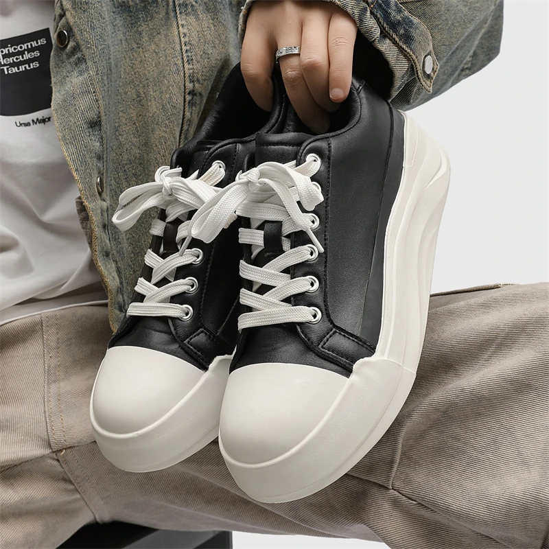 

2025 Новые мужские модные кроссовки — гонконгский стиль, массивная подошва, увеличивающие рост, дышащие, для ежедневных поездок и занятий спортом