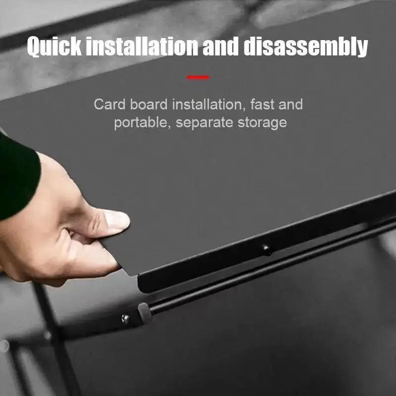 ثلاثة طبقات رف في الهواء الطلق للطي تخزين الرف المحمولة سطح المكتب المنظم رفوف نزهة شواء تخزين الرف الجدول #3