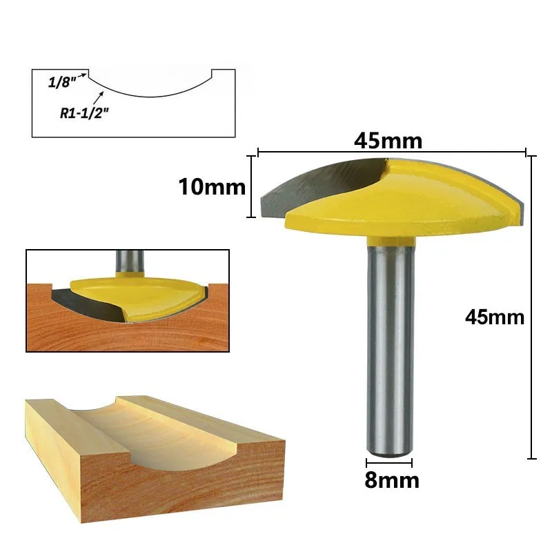 XCAN Small Bowl Router Bit 8mm 1/4\