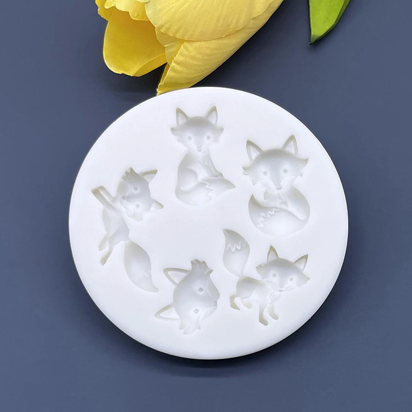 Fuchs Silikon Kuchen Backform Sugar craft Schokolade Cupcake Harz Werkzeuge Fondant Kuchen Dekorations werkzeuge – Detail 2