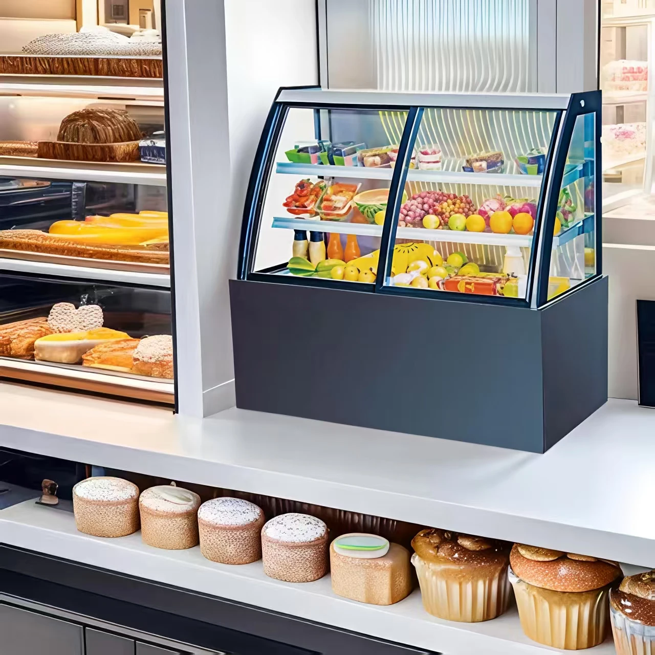 Open Door Landing Commercial Refrigerated Display Cabinet Triple-Temperature Frost- Stainless Steel 500-599L Householdpromote sa