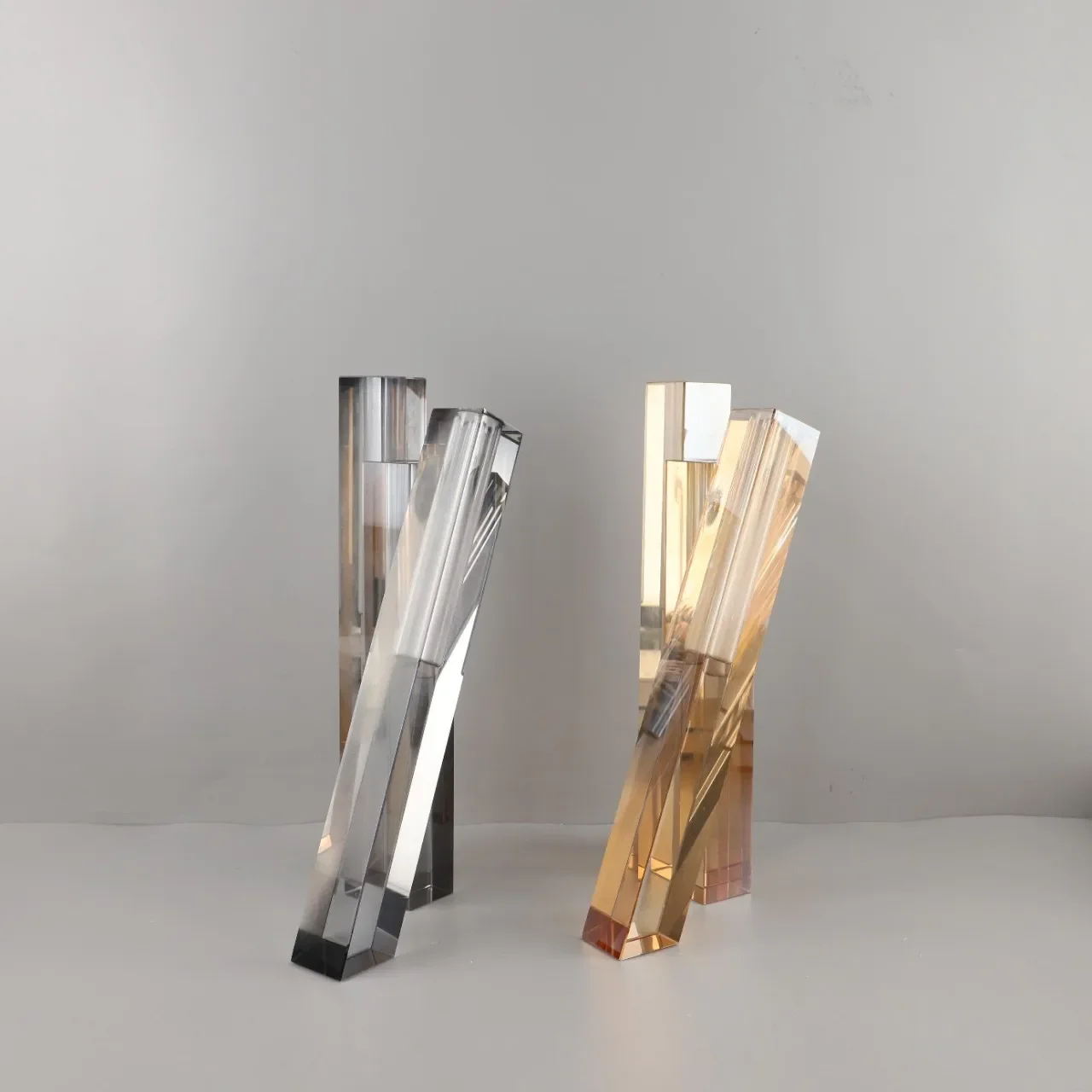 Florero de cristal largo geométrico creativo nórdico de tres agujeros adornos decorativos sala de estar dormitorio entrada hotel accesorios para el hogar