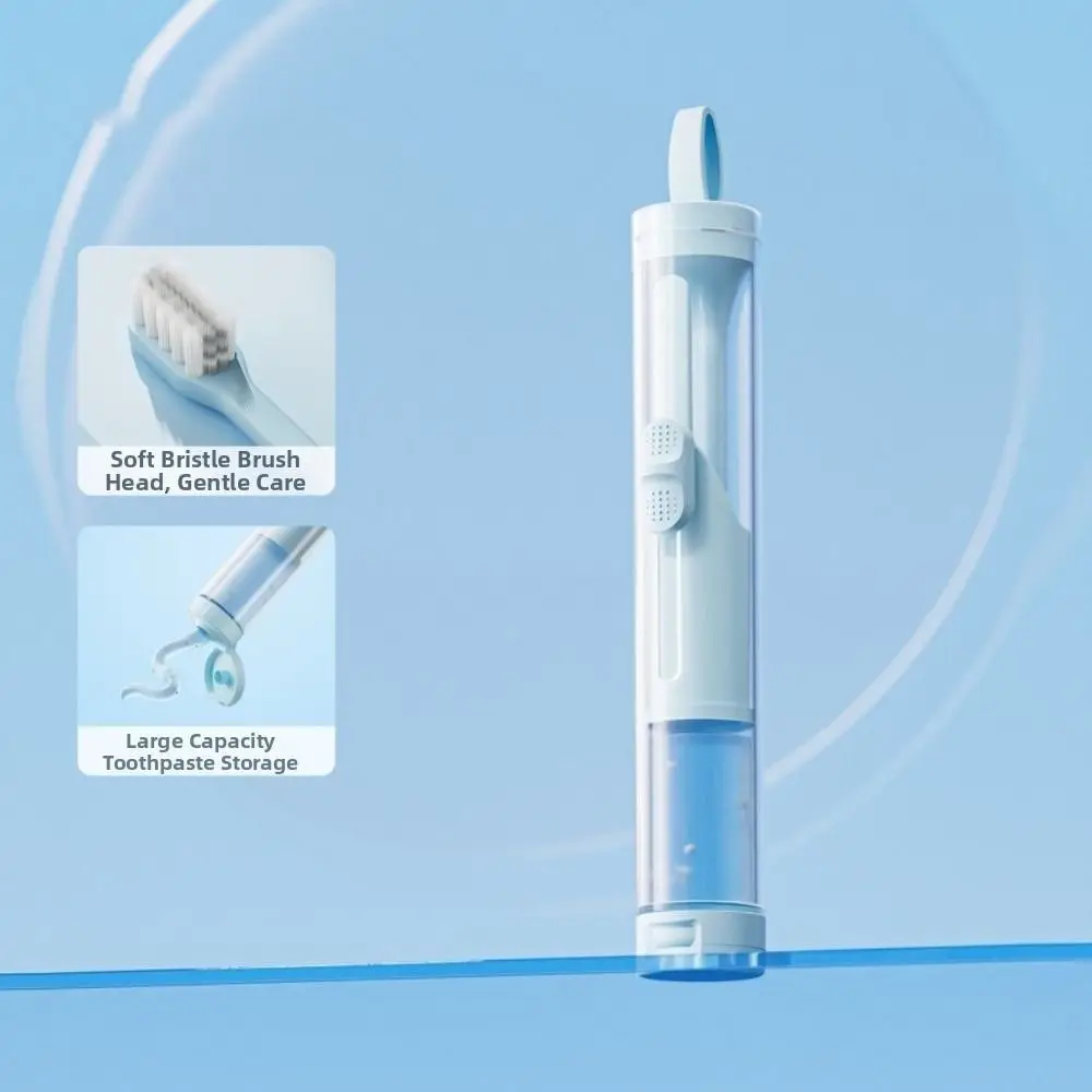 3-IN-1 Travel Toothbrush Set Portable Integrated Toothpaste Dispenser Mini Foldable Toothpaste Tube Storage Box
