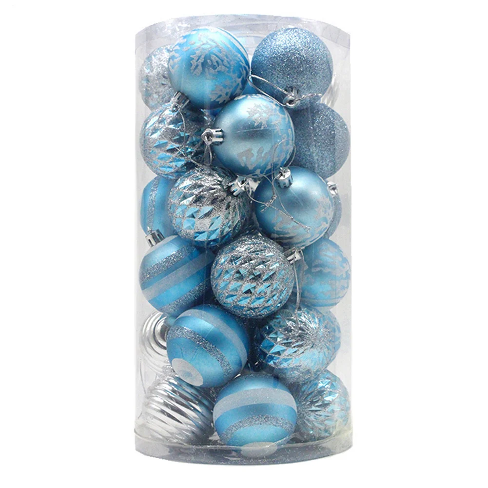 30 Pieces Christmas Ball Ornaments Plastic Lightweight Shatterproof with Glitter Finish for Tree and Festive Party Decorations