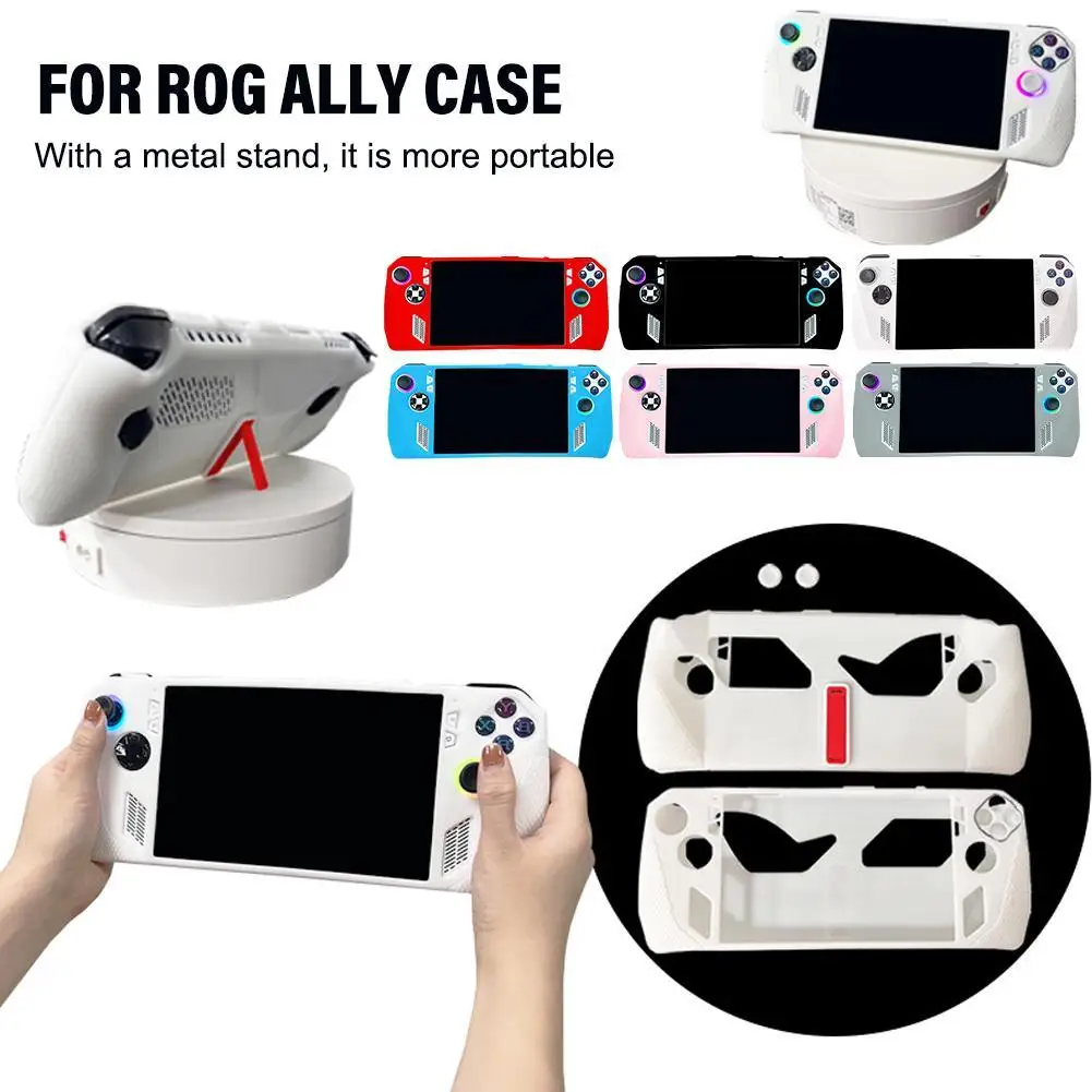 

For ASUS ROG Ally Game Console Case Silicone Protective Cover Anti-Scratch Protector Shell Sleeve Game Accessories With Holder