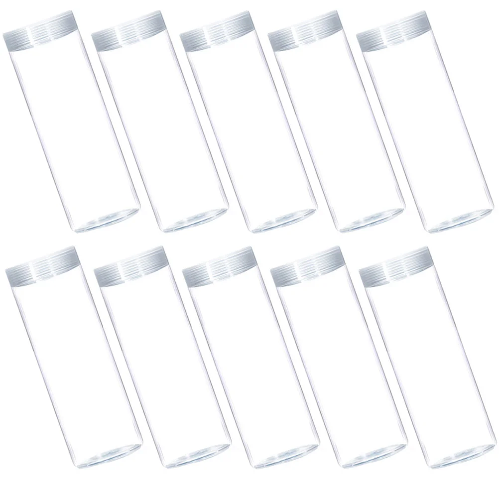 10pcs Coin Tubes Coin Storage Holder Collectibles Clear Coin Container for Collectors