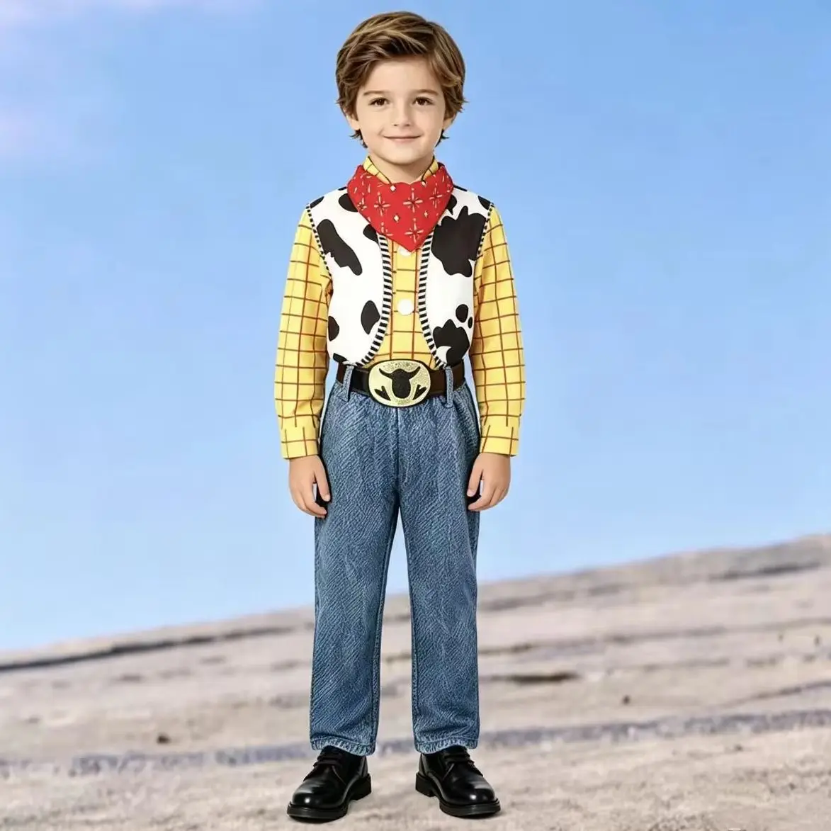 Western Cowboy Toy Woody Story Cosplay Costume Halloween Carnival Party Stage Performance Roleplay Fantasia Suit Boys Girls Coup view 3